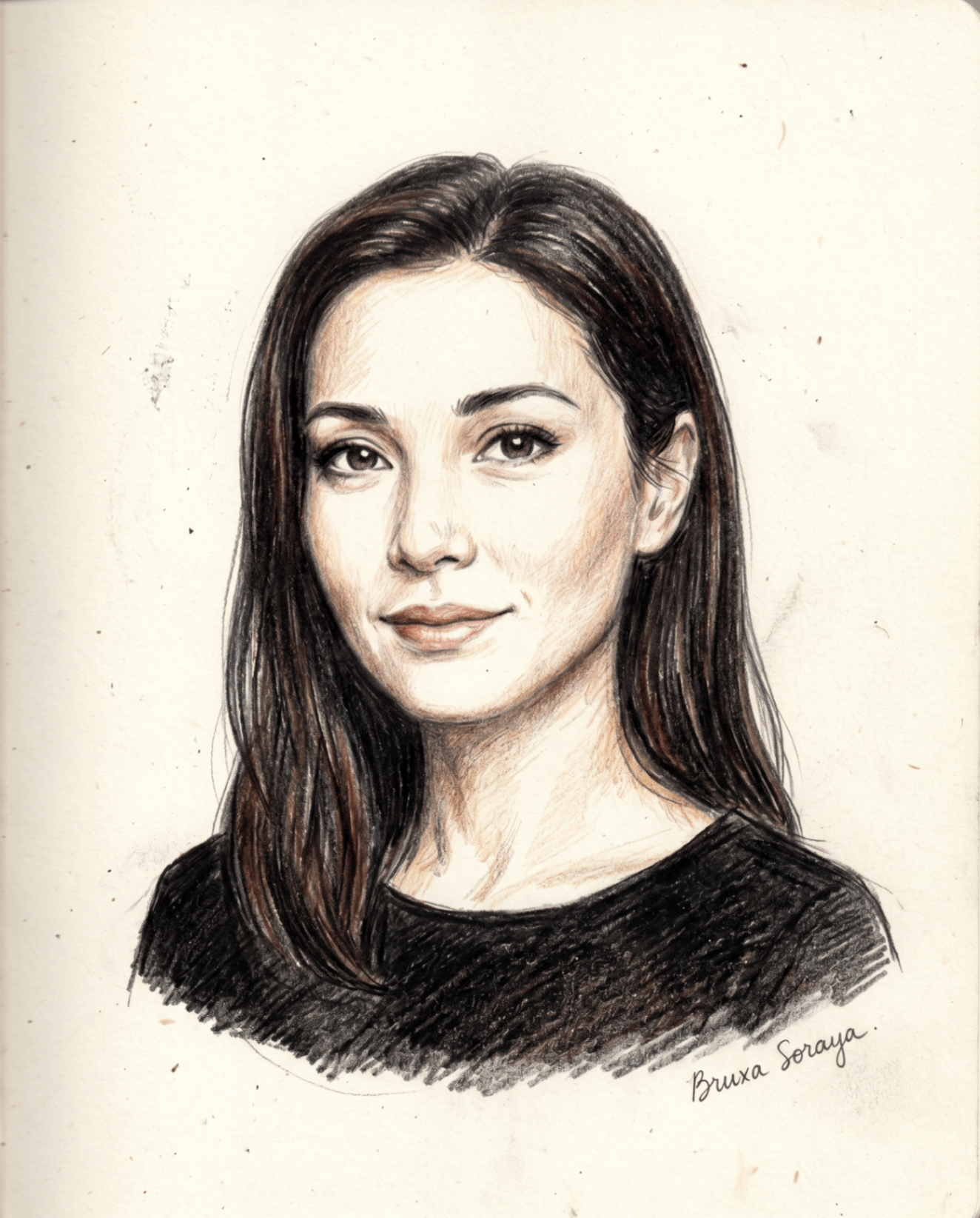 Retrato desenhado à mão de uma potencial alma gêmea